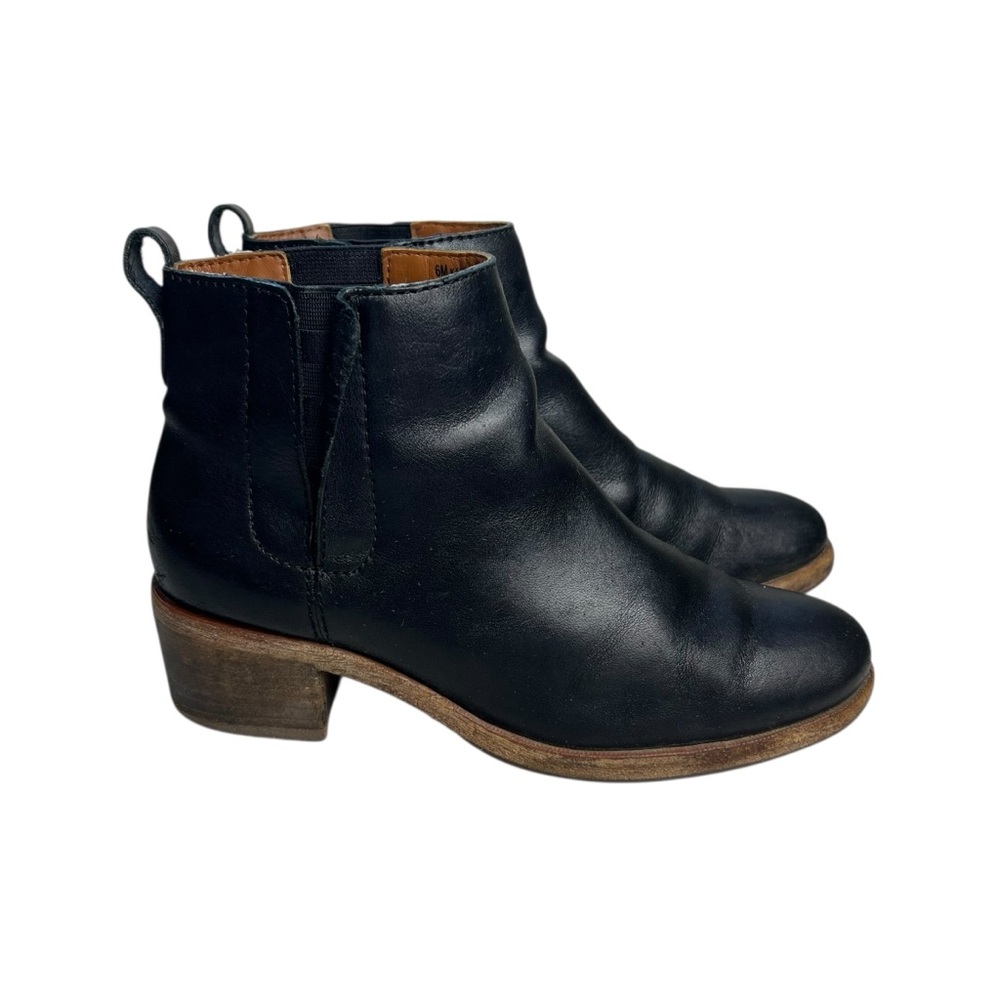 Kork-Ease Black Leather Ankle Boots Size Womens 6